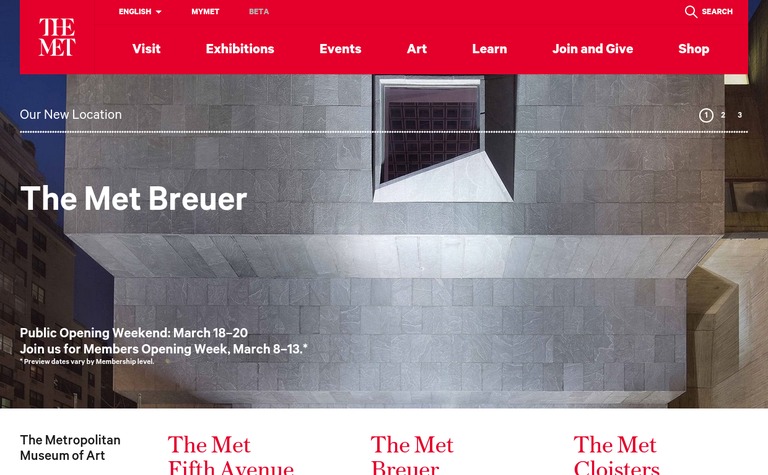 Web Design Inspiration - The Metropolitan Museum of Art