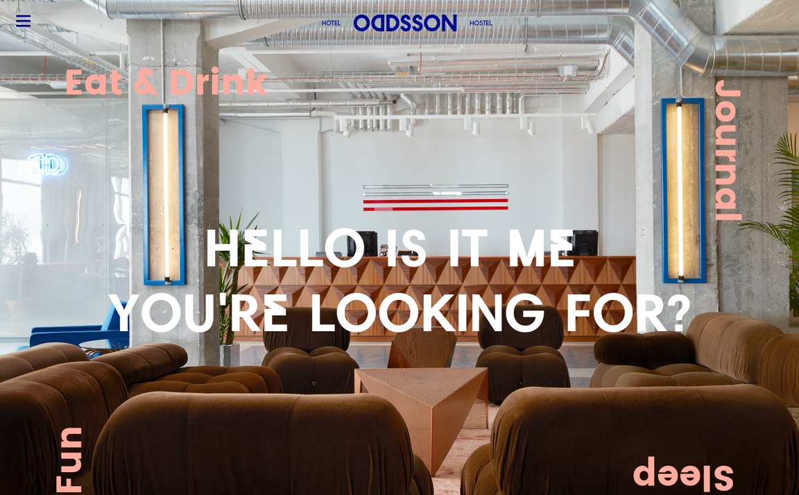 Web Design Inspiration - Oddsson Hostel Reykjavik