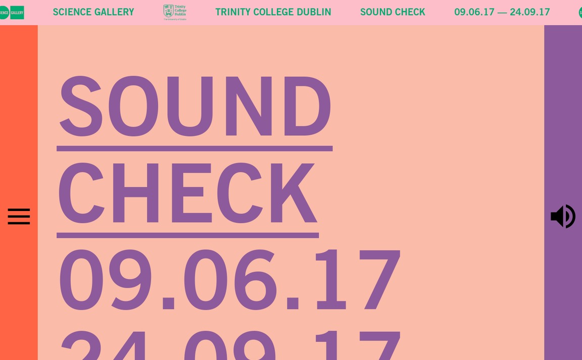 Web Design Inspiration - Sound Check – Science Gallery