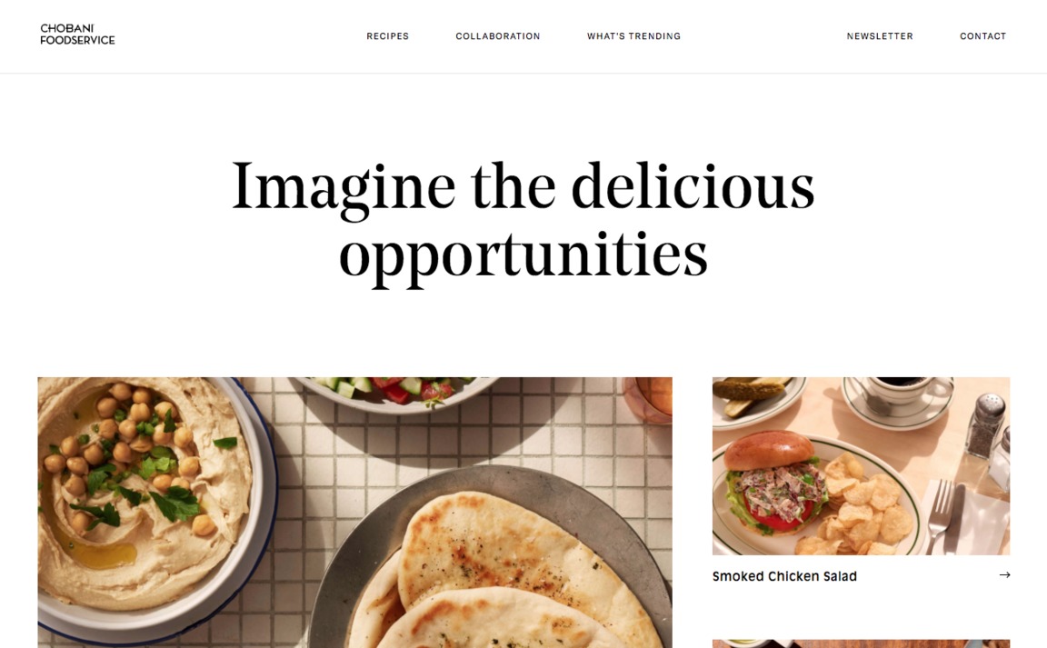 Web Design Inspiration - Chobani Foodservice