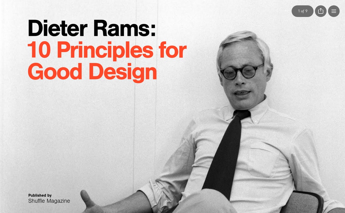 Web Design Inspiration - Dieter Rams: Ten Principles For Good Design