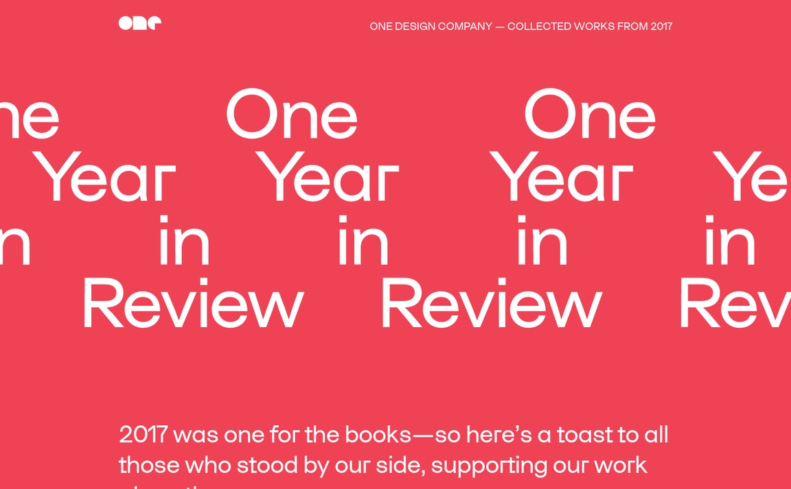 Web Design Inspiration - One Design Company 2017 Annual Report