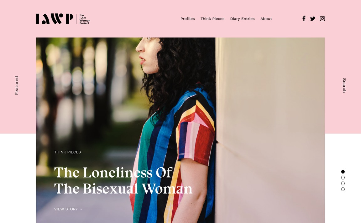 Web Design Inspiration - The I Am Woman Project