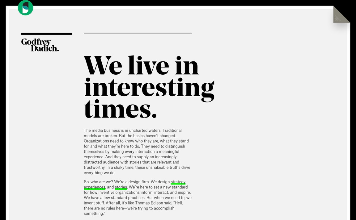 Web Design Inspiration - Godfrey Dadich Partners