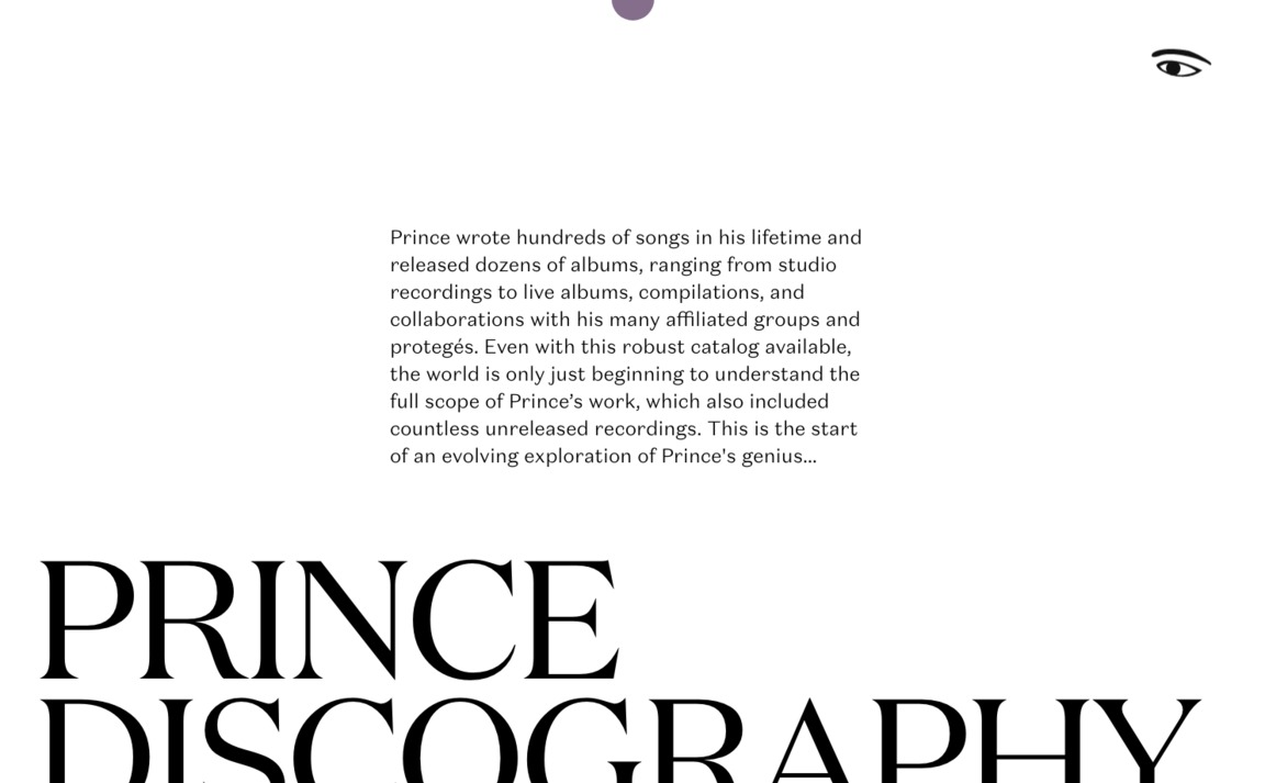 Web Design Inspiration - Prince Discography Annotated