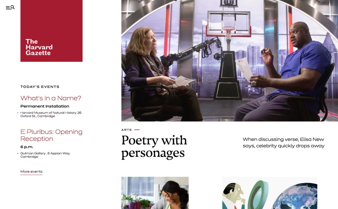 Web Design Inspiration - Harvard Gazette