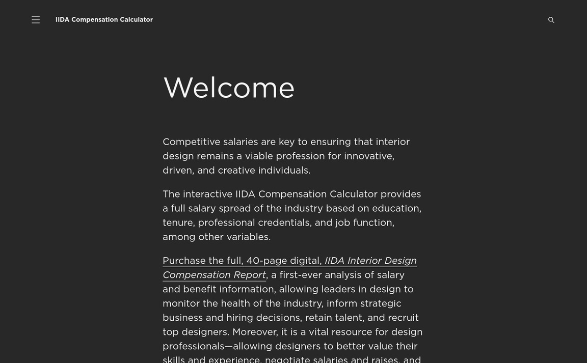 Web Design Inspiration - IIDA Compensation Calculator