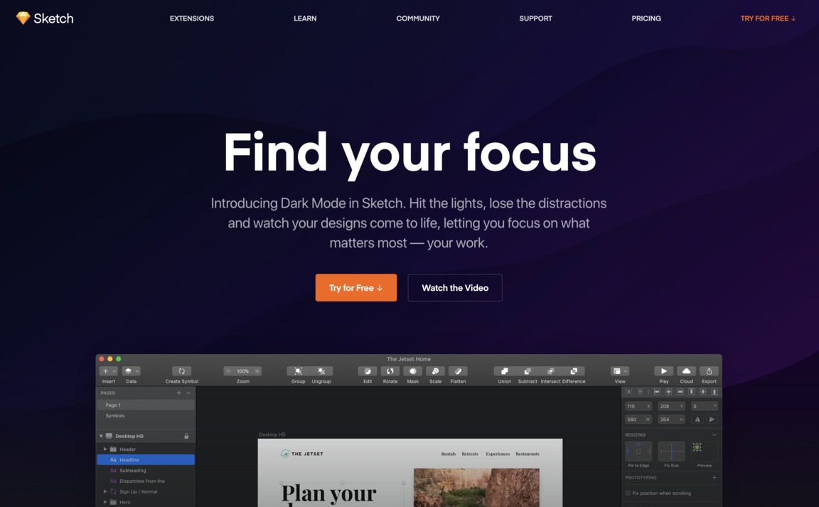 Web Design Inspiration - Sketch