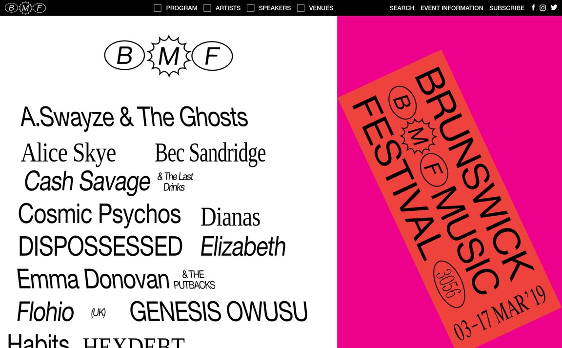 Web Design Inspiration - Brunswick Music Festival