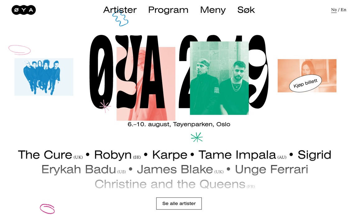 Web Design Inspiration - Øyafestivalen 2019