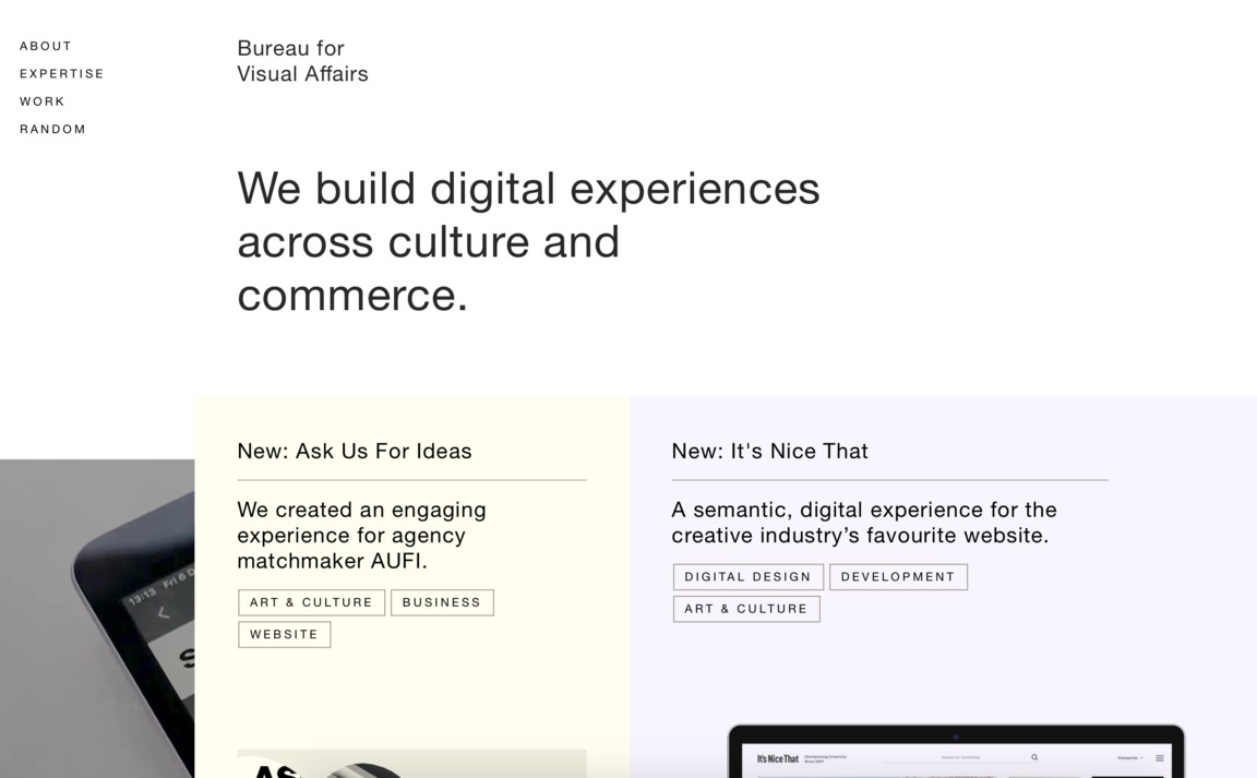 Web Design Inspiration - Bureau for Visual Affairs