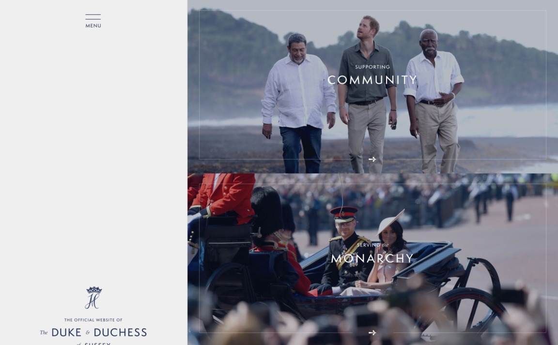 Web Design Inspiration - The Duke & Duchess of Sussex