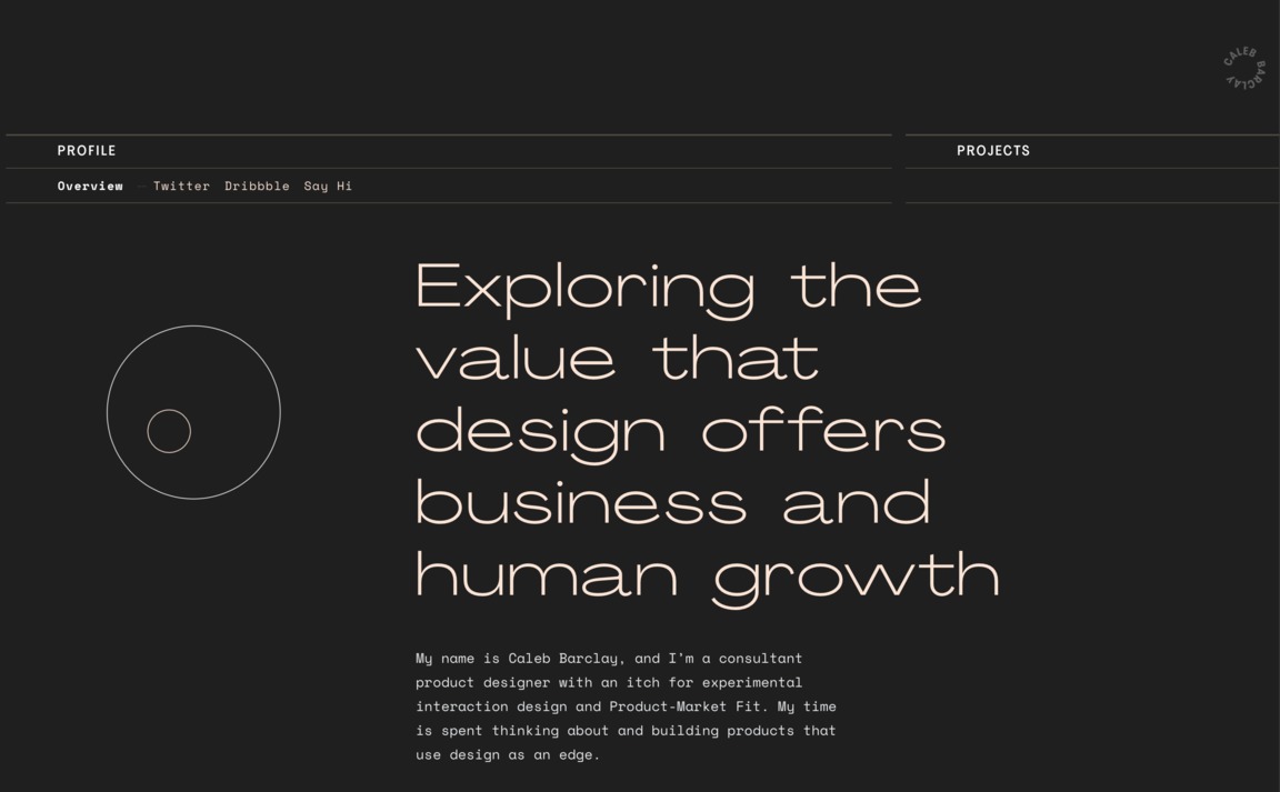 Web Design Inspiration - Caleb Barclay