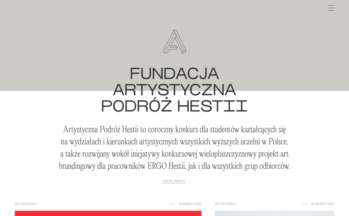 Web Design Inspiration - Artystyczna Podróż Hestii