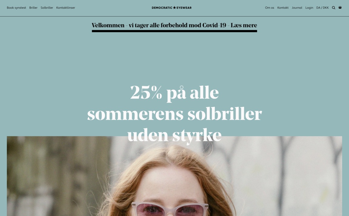 Web Design Inspiration - Democratic Eyewear