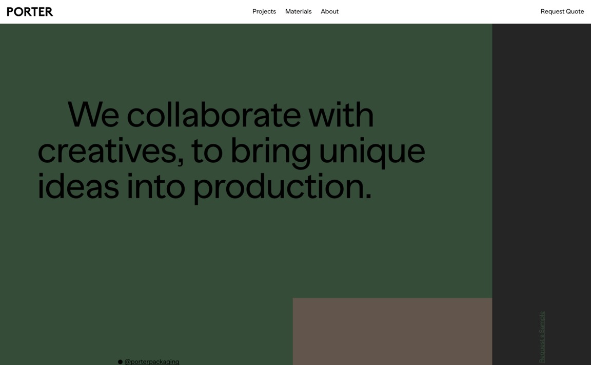 Web Design Inspiration - Porter Packaging
