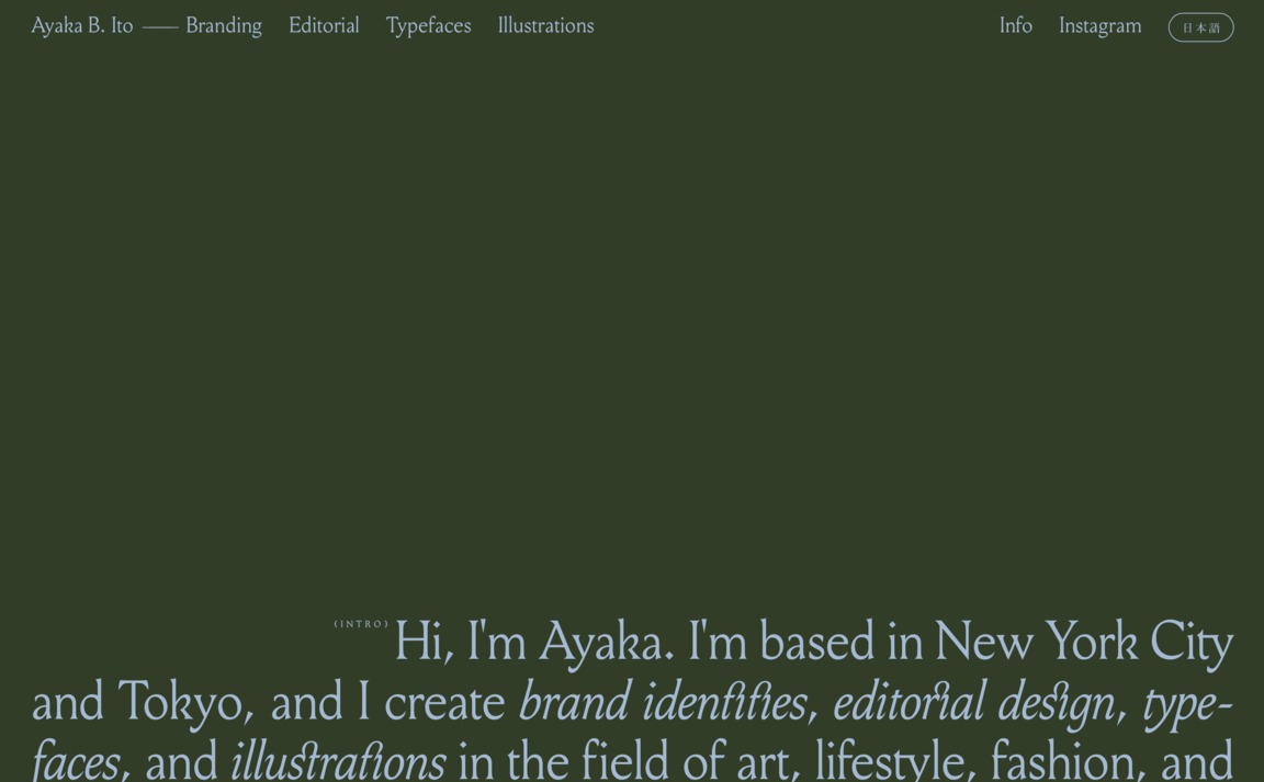 Web Design Inspiration - Ayaka B. Ito