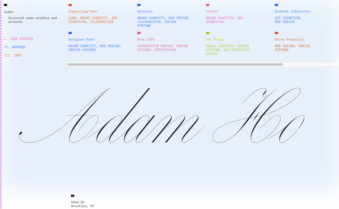 Web Design Inspiration - Adam Ho