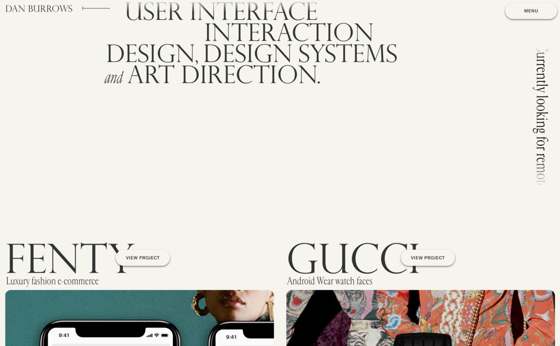 Web Design Inspiration - Dan Burrows