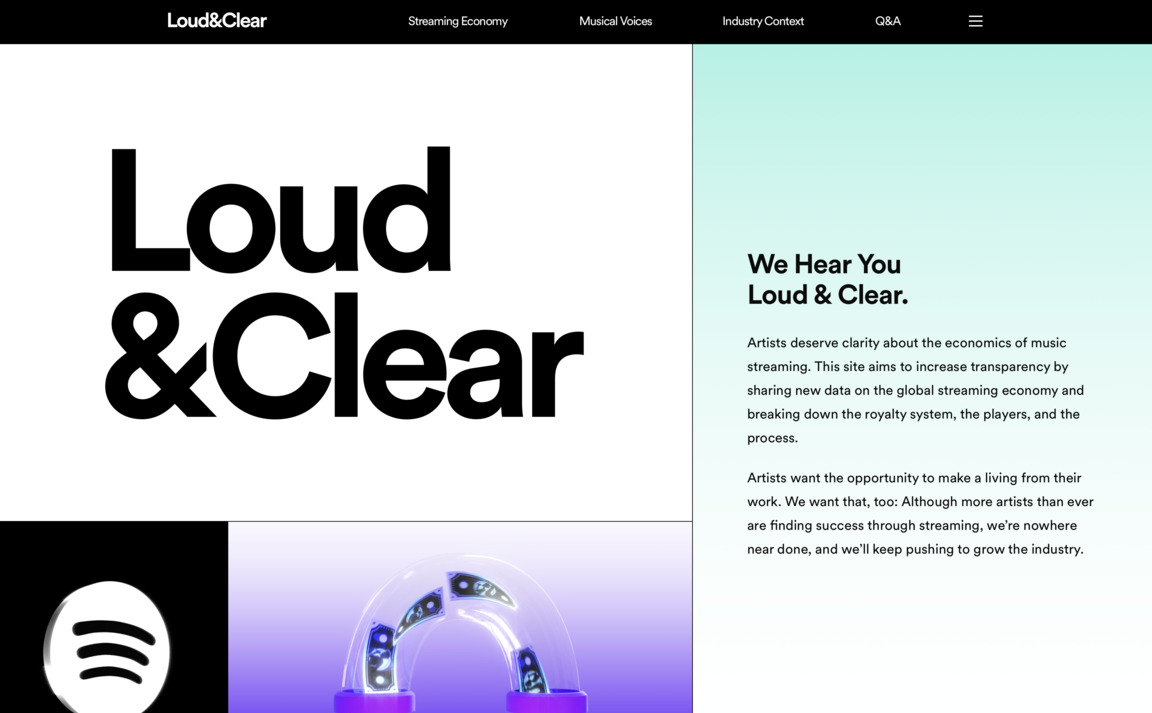 Web Design Inspiration - Loud and Clear — Spotify