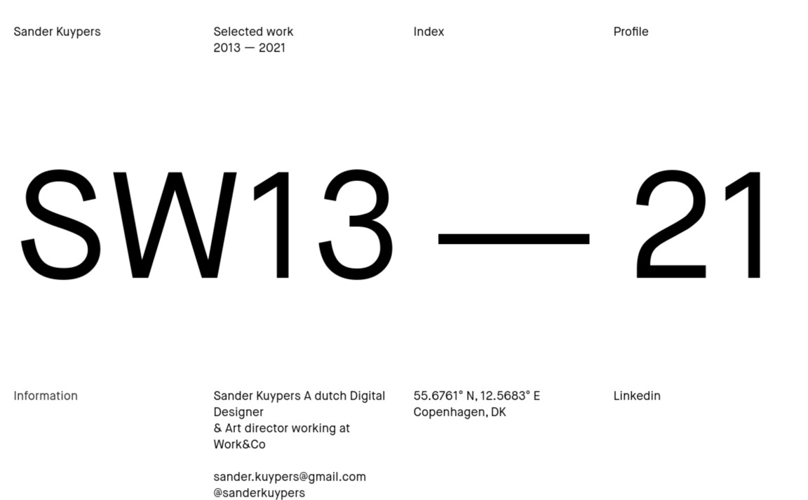 Web Design Inspiration - Sander Kuypers