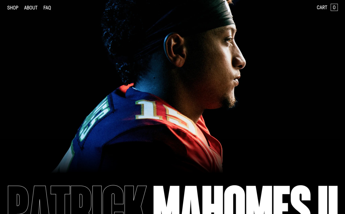 Web Design Inspiration - Patrick Mahomes Store