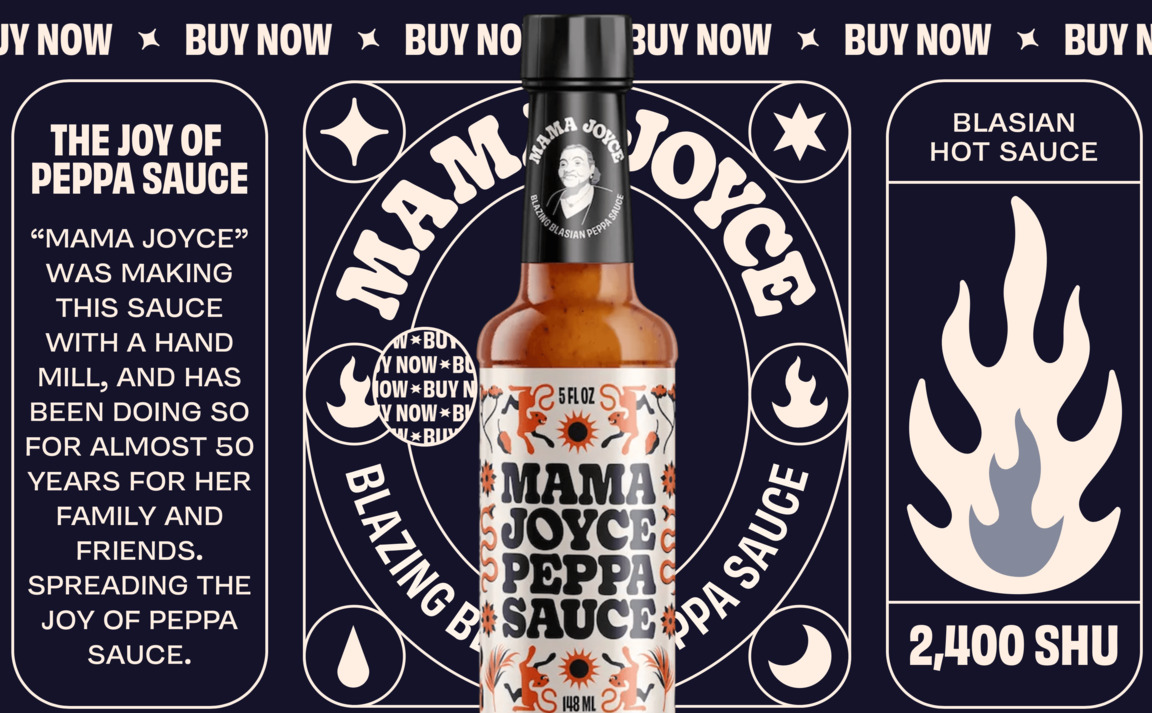 Web Design Inspiration - Mama Joyce Peppa Sauce