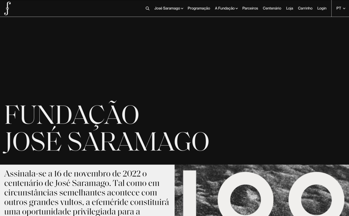 Web Design Inspiration - José Saramago Foundation