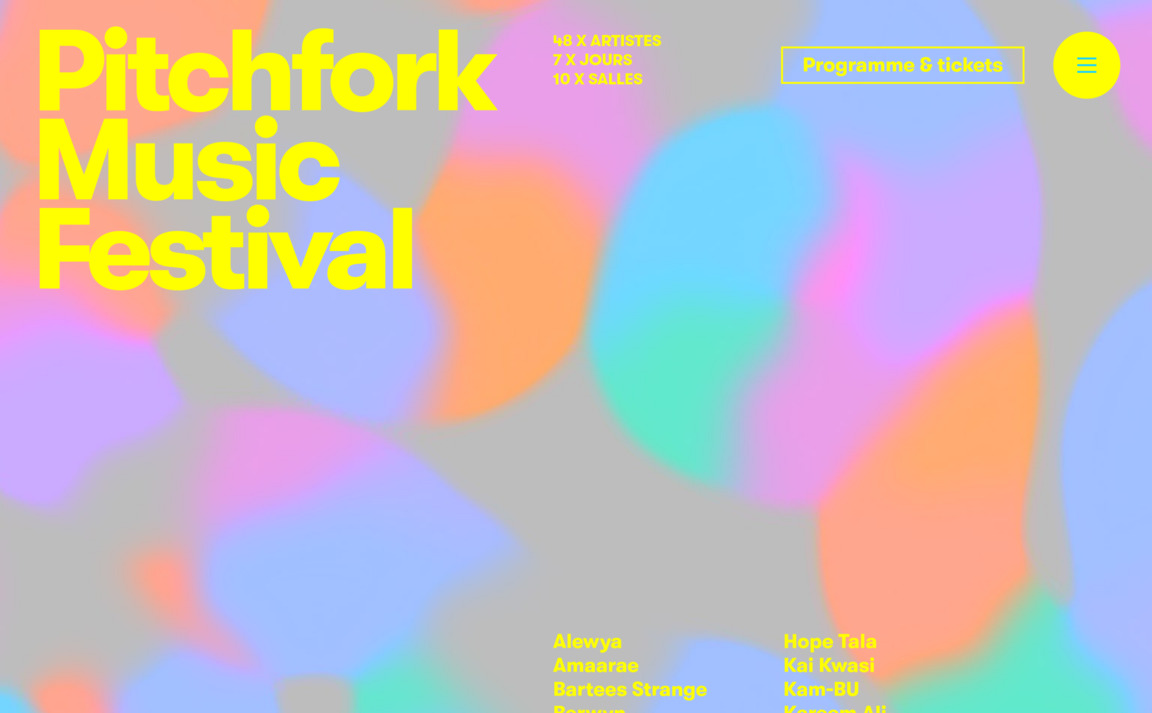 Web Design Inspiration - Pitchfork Music Festival 2021