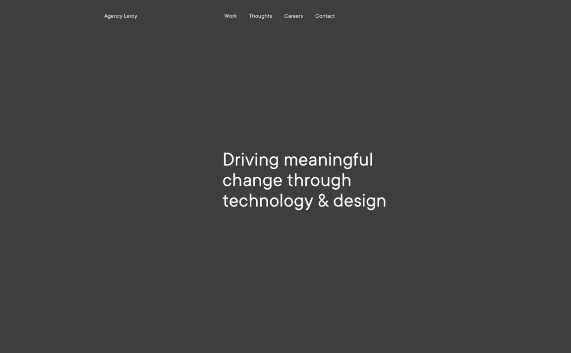 Web Design Inspiration - Agency Leroy