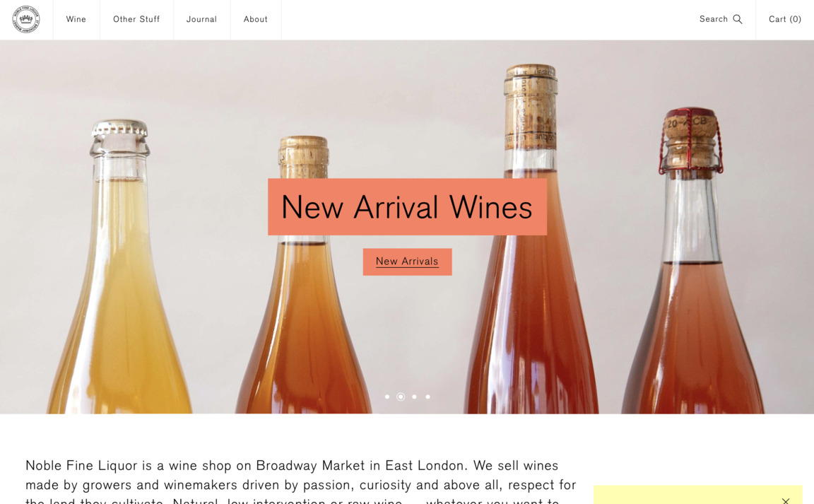 Web Design Inspiration - Noble Fine Liquor